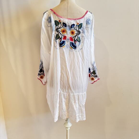 New Johnny Was Cherie Tunic Womens XXL 2X Sheer Floral Bohemian Boho Hippie Chic - Picture 2 of 16